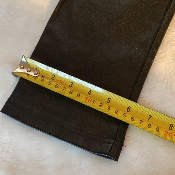 EUC SHINESTAR Faux Leather Shiny Stretchy Black Leggings High Waist Plus Sz 2X - Picture 7 of 14